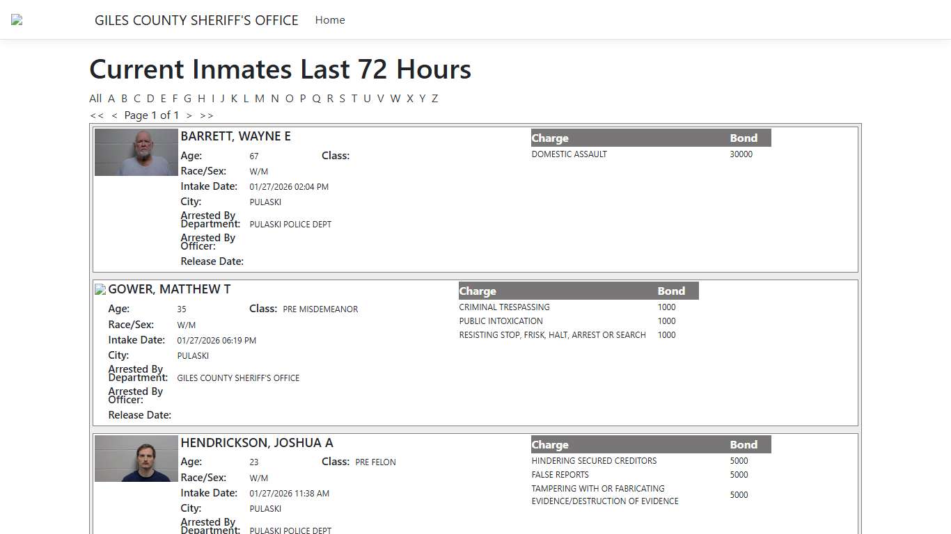 Inmates - ISOMS Portal