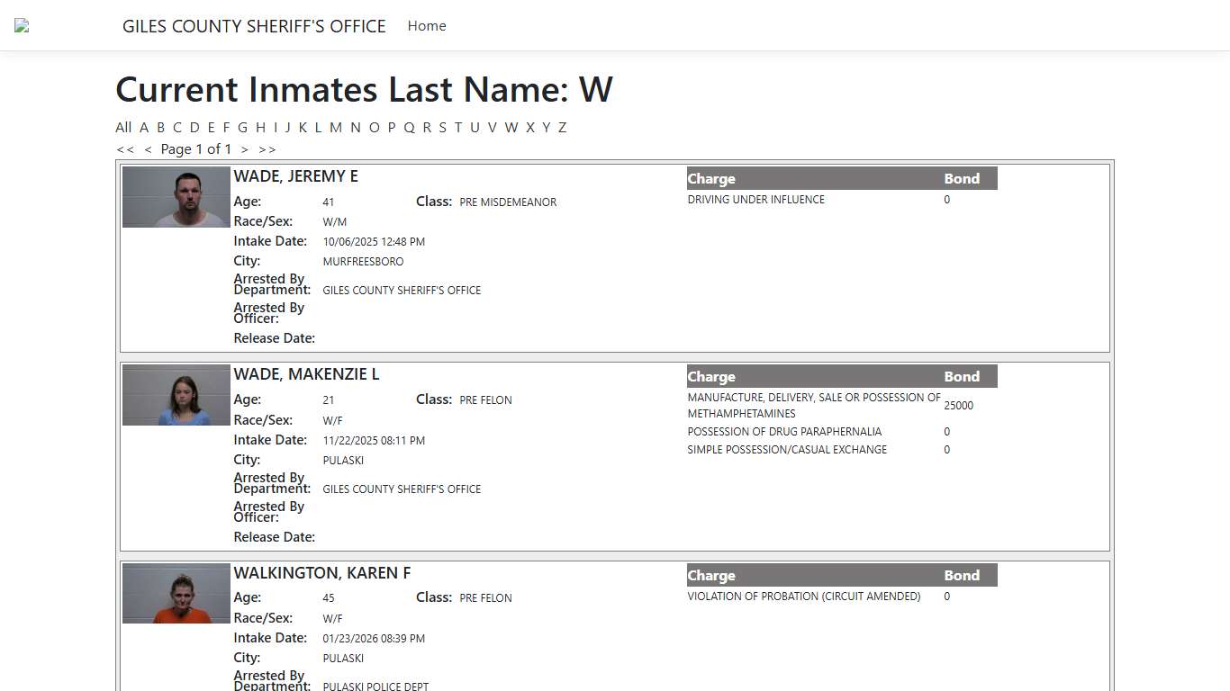 Inmates - ISOMS Portal